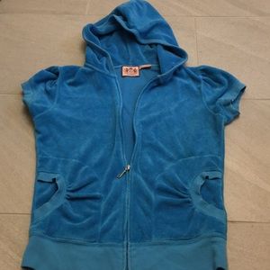 Juicy Couture Short sleeved hoodie size small- ocean blue color